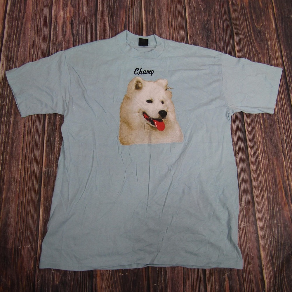 Platinum Plus Graphic Tee Mens XXXL Blue Champ Samoyed Dog Dog Lover USA Made